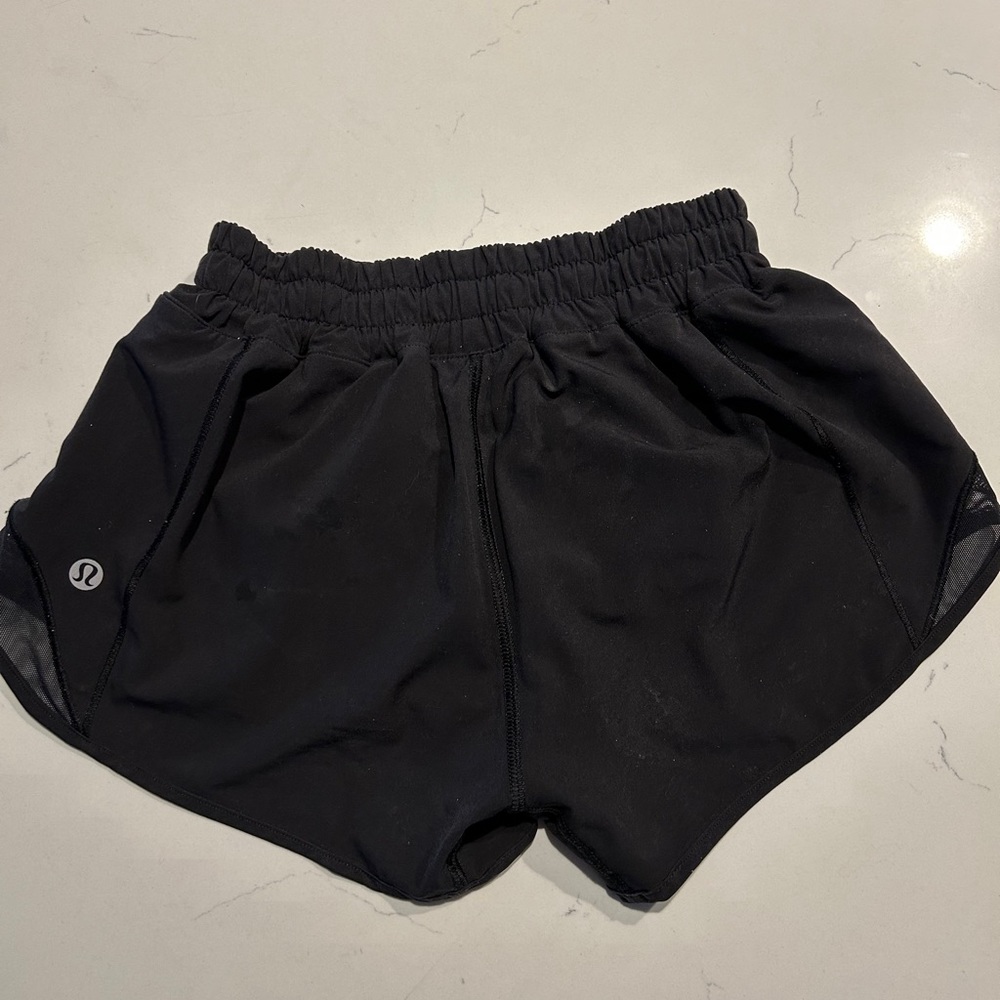 Lululemon black Hotty hot shorts.  Low rise 2.5 inseam